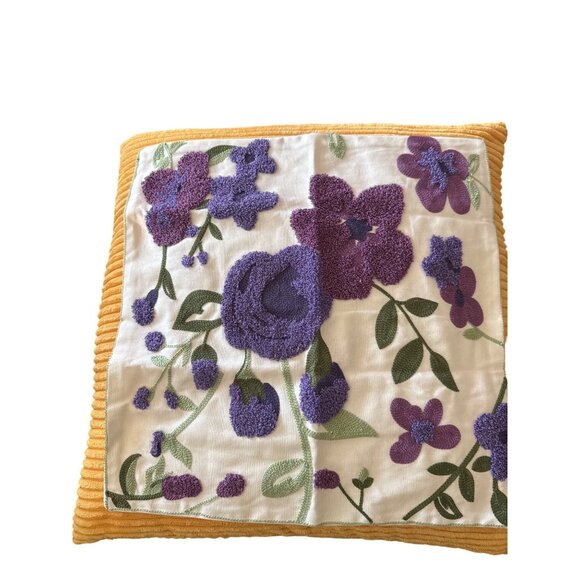 Grandma Purple Embroidered Flowers Throw Pillow Case - Picture 4 of 4